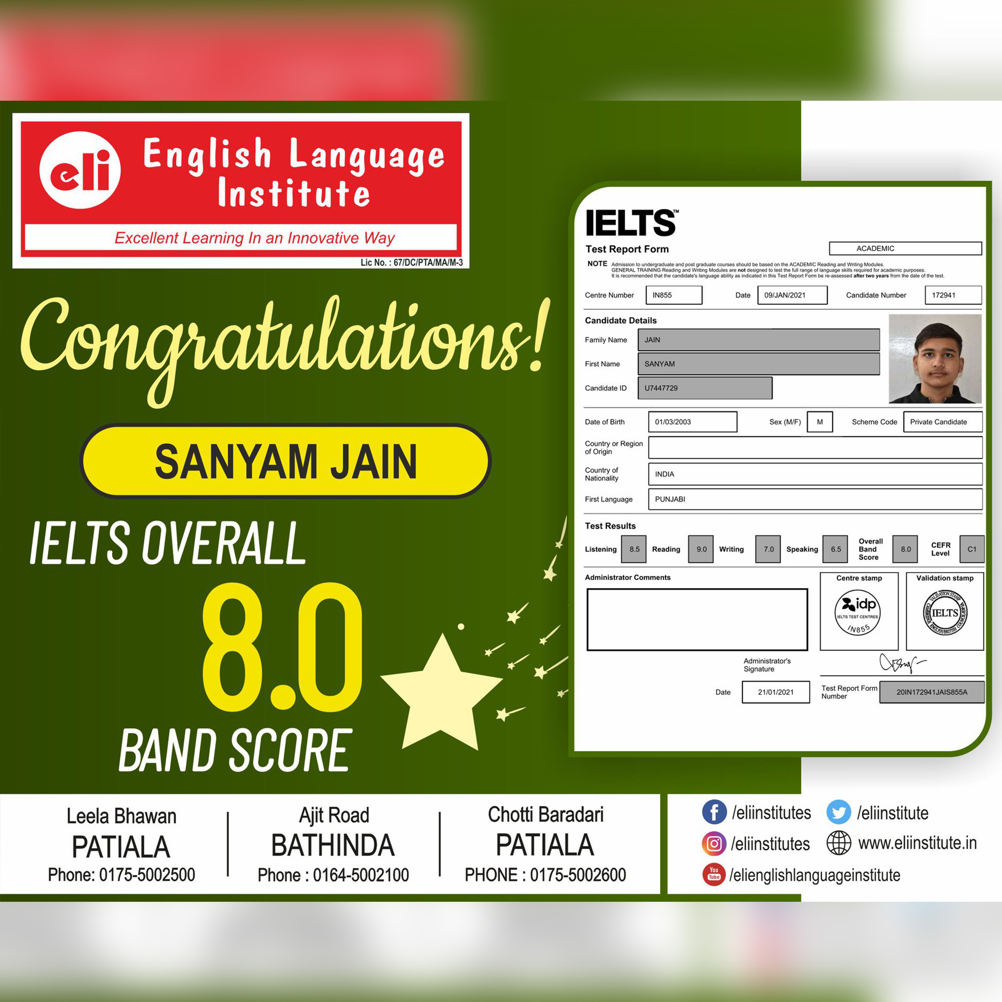 IELTS PTE RESULTS